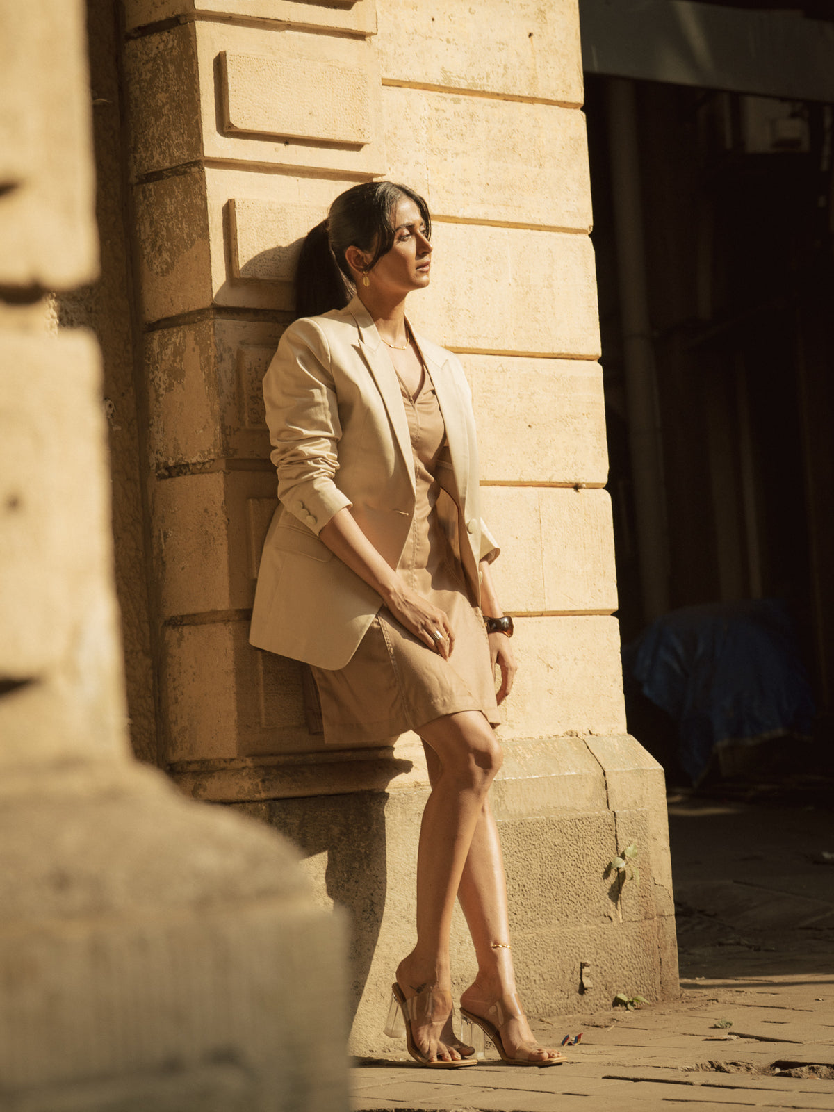 Tencel Shift Dress - Sol, Camel Brown