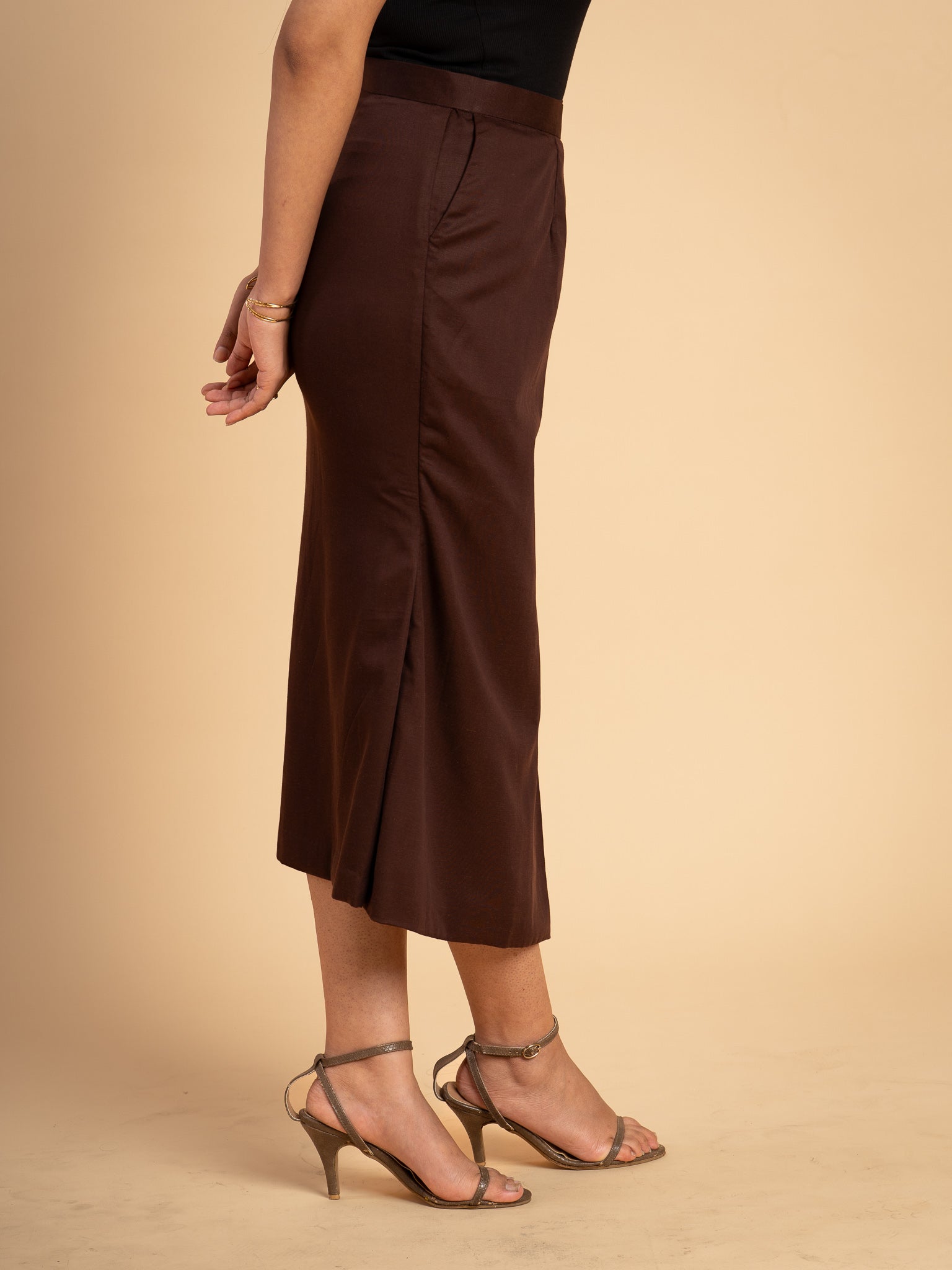 Cinder Tencel Cotton Flex Skirt- Brown