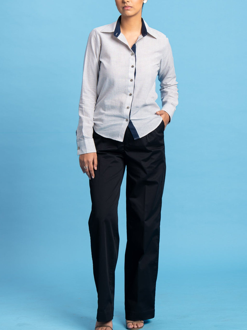 Horizon Structured Cotton Trouser- Black