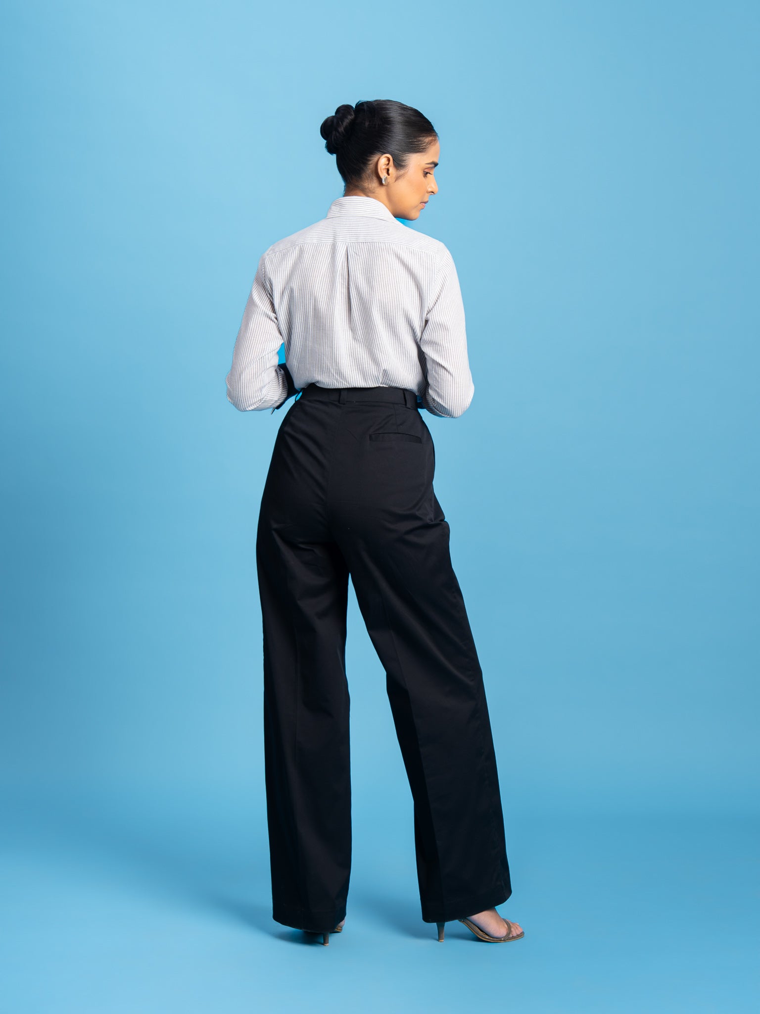 Horizon Structured Cotton Trouser- Black