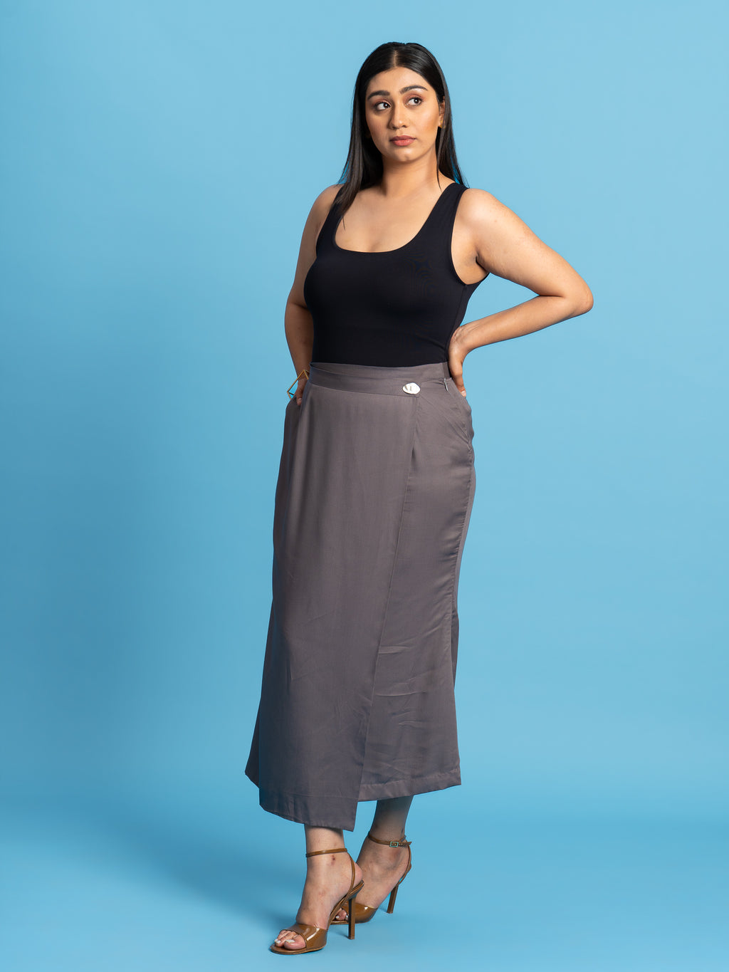 Cinder Lenzing Modal Skirt- Grey