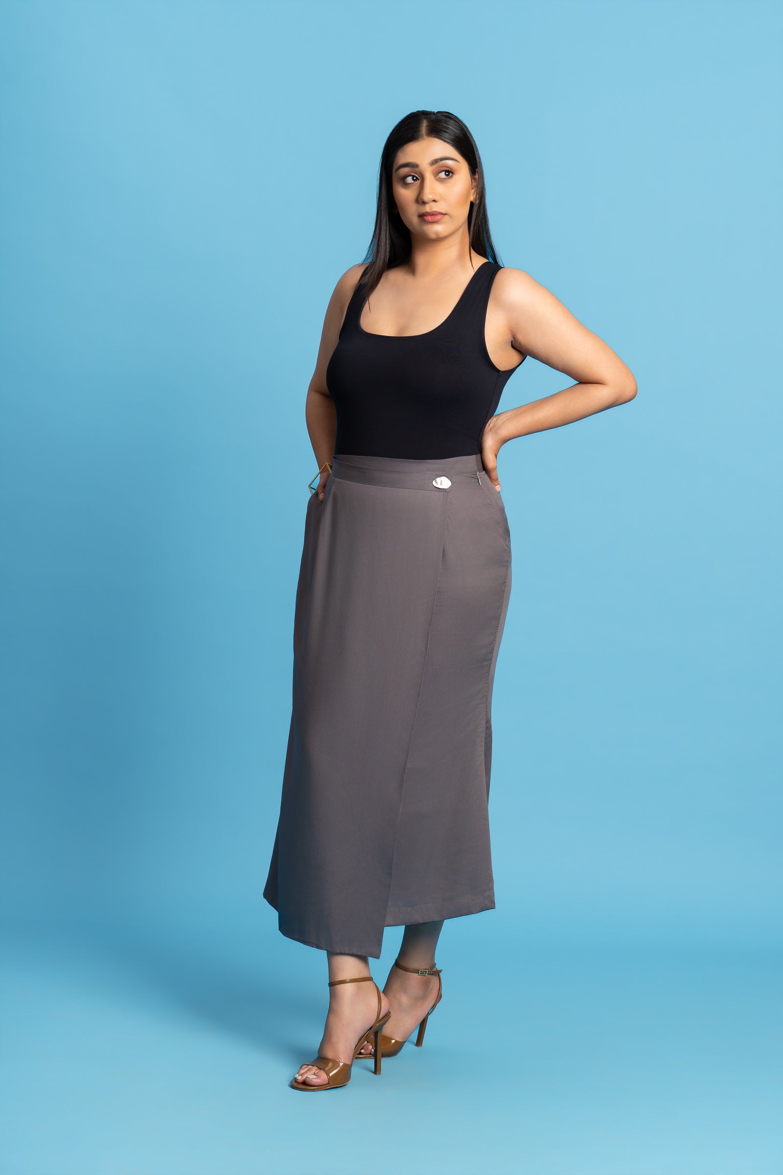 Lenzing™ Modal Flared Skirt - Cinder, Grey
