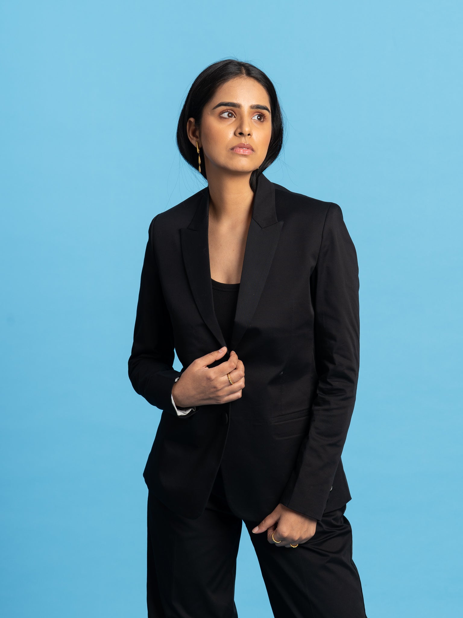 Twilight Handcrafted Cotton Blazer- Black