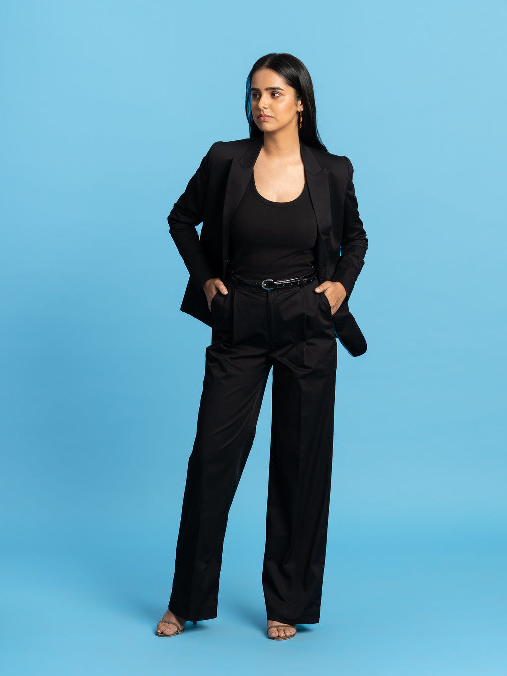 Twilight Handcrafted Cotton Blazer- Black