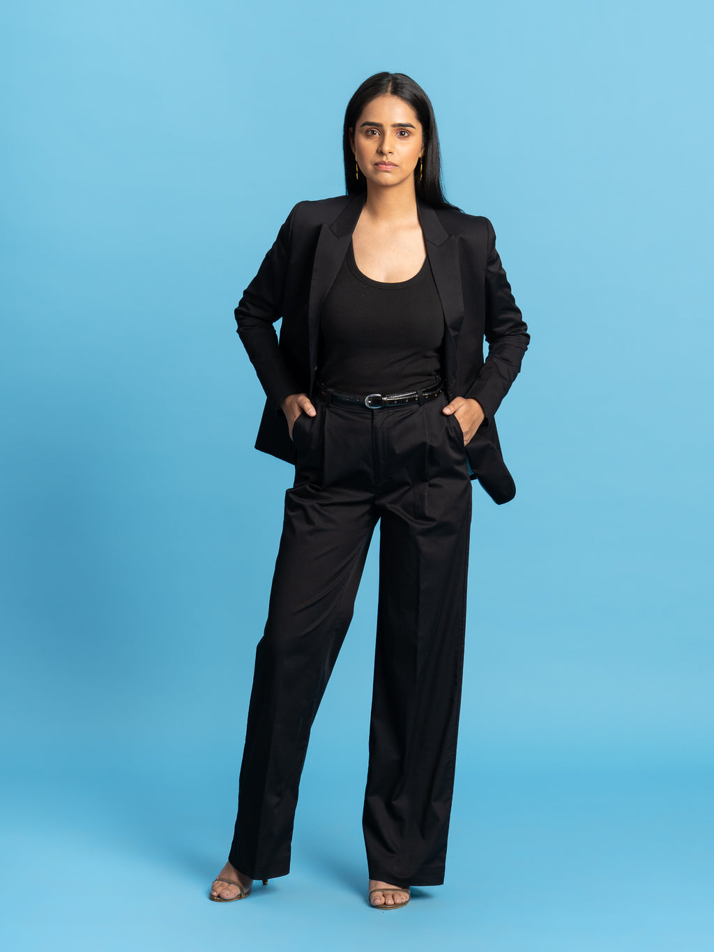 Twilight Handcrafted Cotton Blazer- Black