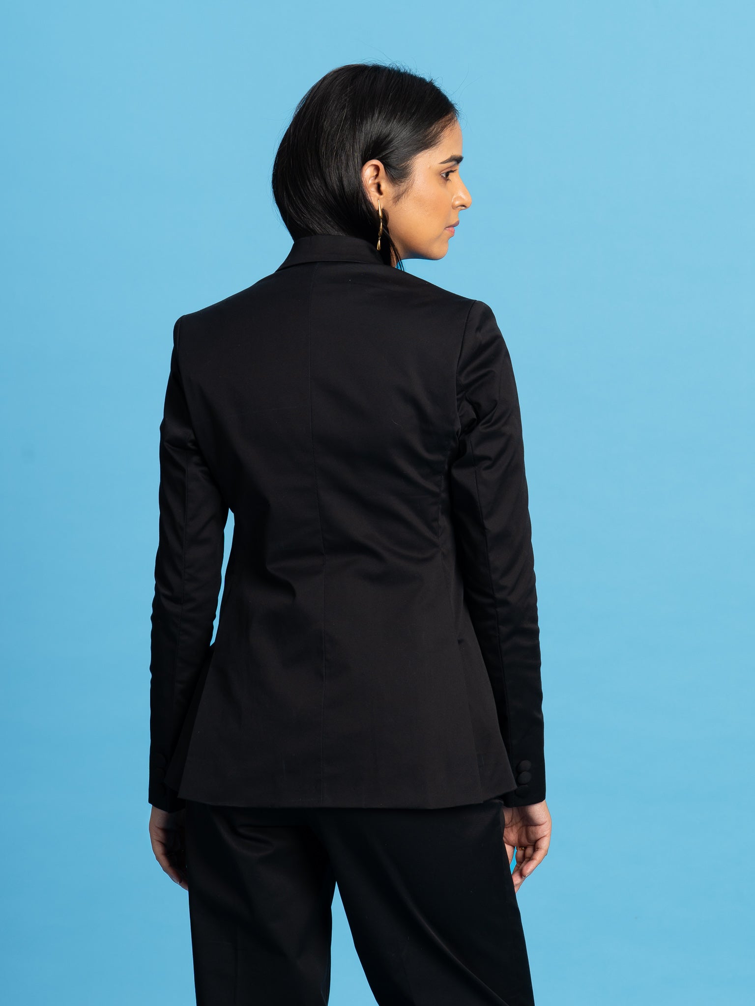 Twilight Handcrafted Cotton Blazer- Black
