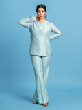 Halo Silk Tunic- Ice Blue