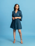 Tencel Shift Dress - Sol, Teal Blue