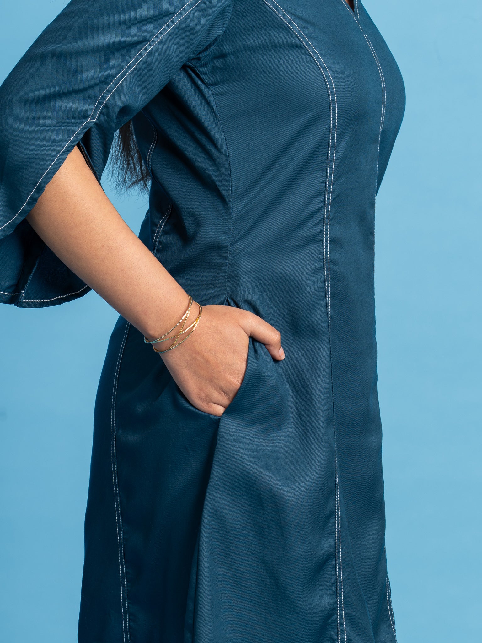 Sol Tencel Dress- Teal Blue