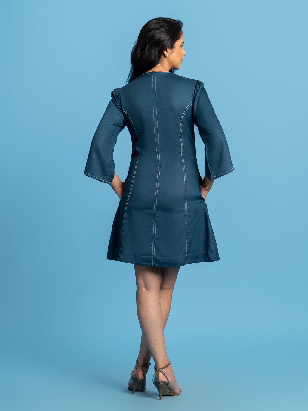 Sol Tencel Dress- Teal Blue