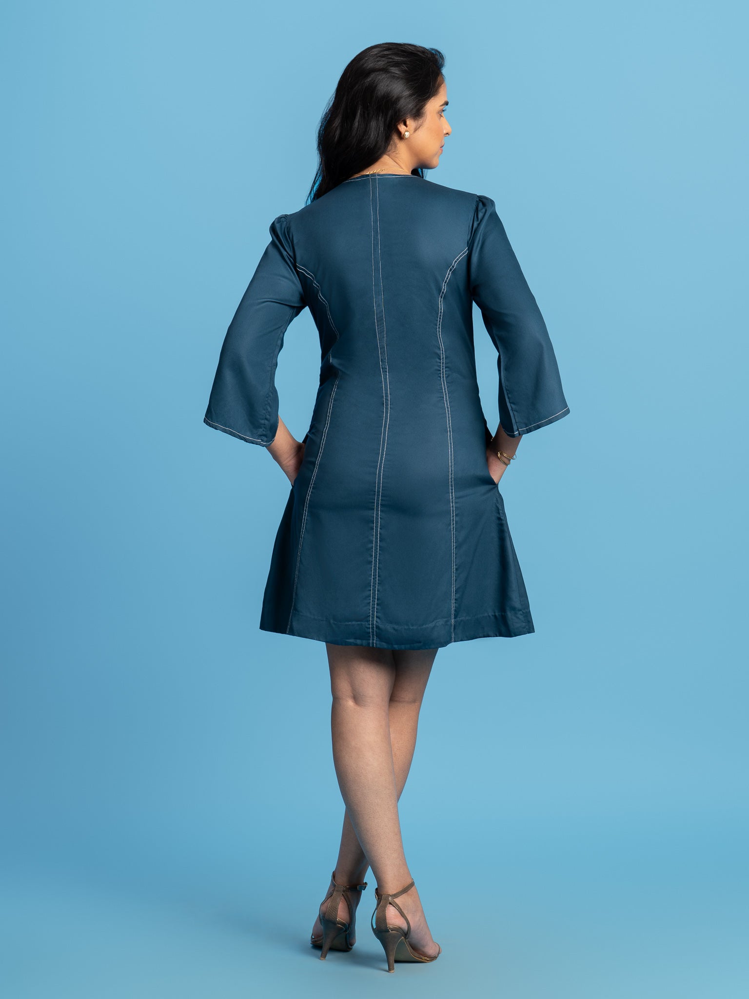 Sol Tencel Dress- Teal Blue