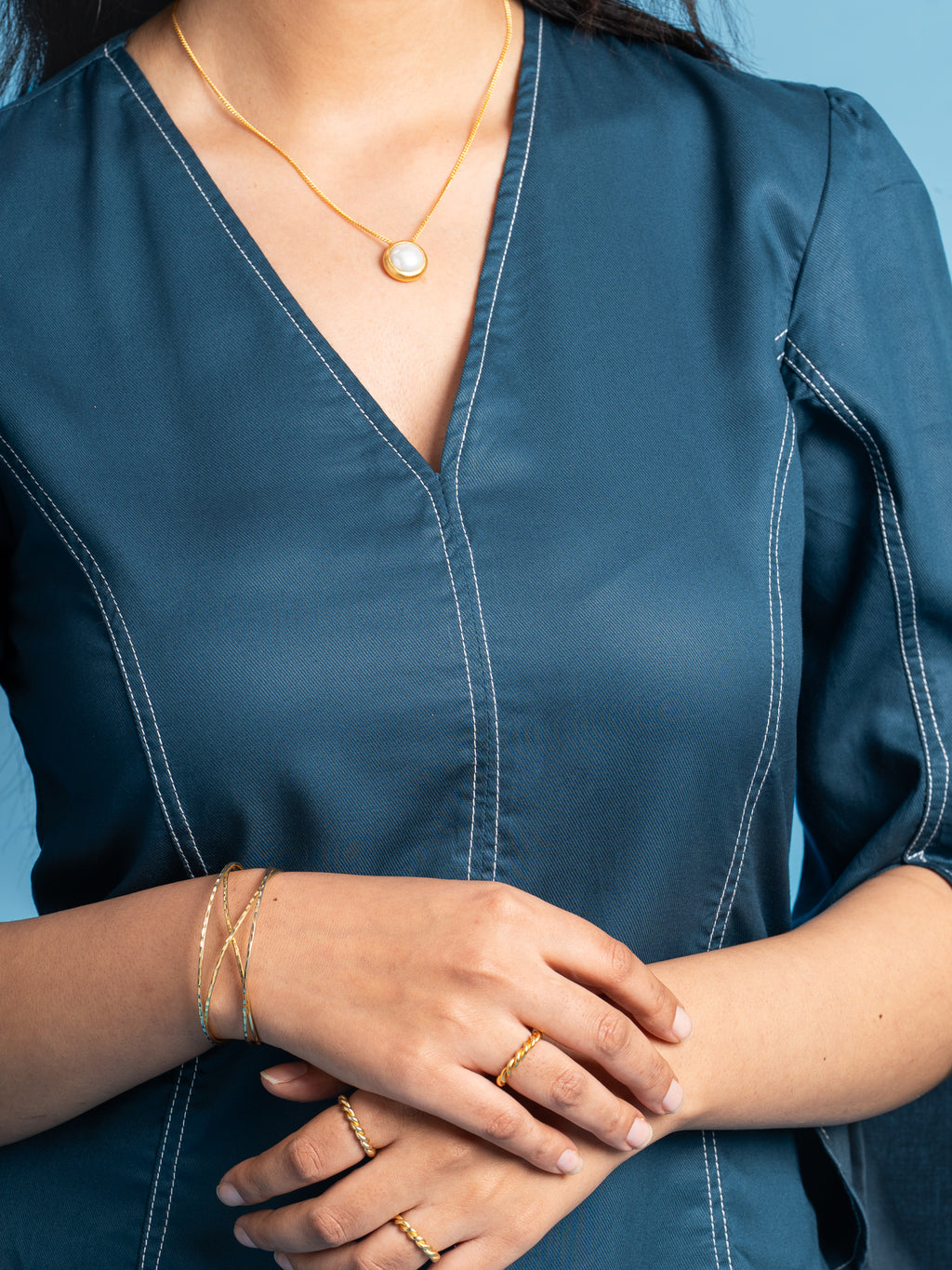 Sol Tencel Dress- Teal Blue