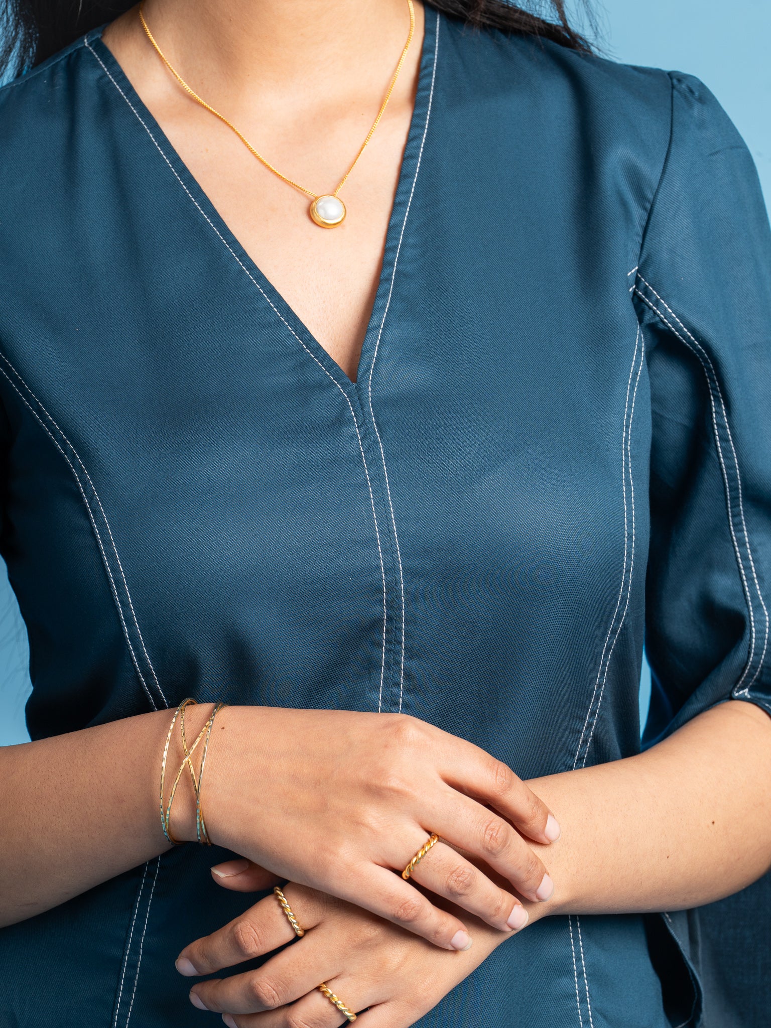 Sol Tencel Dress- Teal Blue