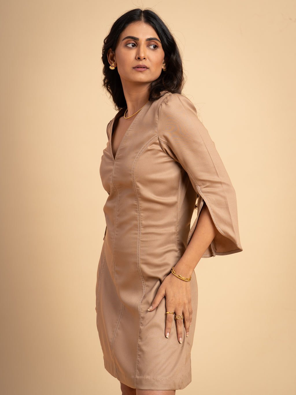 Sol Tencel Dress- Camel Brown