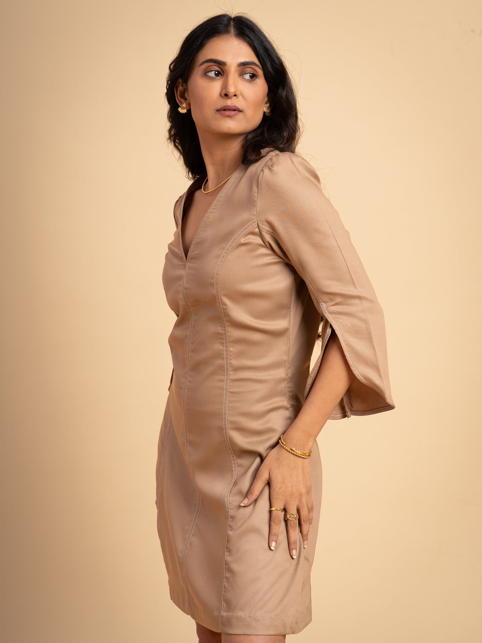 Sol Tencel Dress- Camel Brown