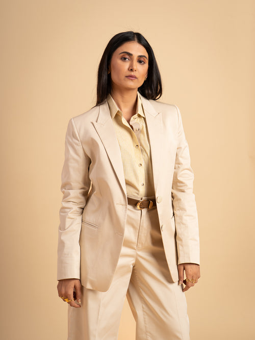 Cotton Blazer - Twilight, Beige