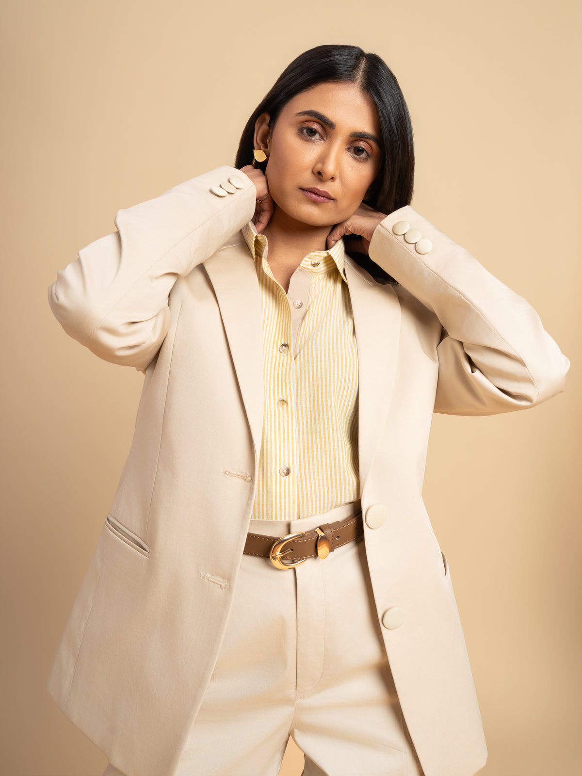 Cotton Blazer - Twilight, Beige