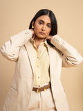 Twilight Handcrafted Cotton Blazer- Beige